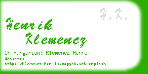 henrik klemencz business card